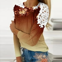Jesenske košulje za žene Ležerne prilike gradijent boje tiskane čipke patchwork s dugim rukavima GRAFIC