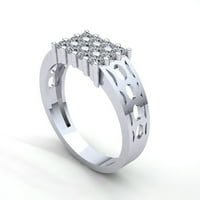 1.5ct okrugli rez Diamond Muns 3Row Moderna godišnjica Angažovanje prstena od punog 10k ruža, bijelo