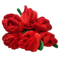 Cvijeće za ljubitelje veliko punjeno na pola desetak plišane crvene ruže 32 sa savidljivim i fleksibilnim