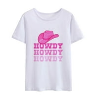 Djevojke Pink Howdy Majica Cowgirl Western Country Rodeo Women Majica