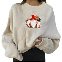 Ženska božićna grafička dukserica Ležerne prilike pulover sa okruglim vratom Lagane majice Lagane vrhove