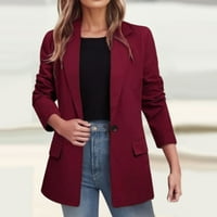 HWMODOU ženska jakna Čvrsta boja navratnik dugih rukava modni džep za modni džepni temperament Slim