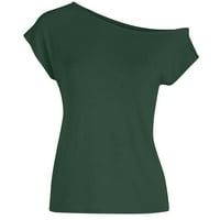 Wozhidase zeleni vrhovi za žene Dame Ležerne prilike savremene rame Solegalna gornja majica kratkih