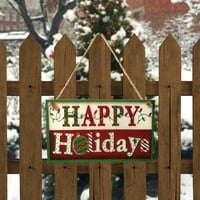 Eko-prijateljski božićni ukrasi crtani uzorak Drvena vrata Viseći znak Xmas Tree Ornament za kućni srebrni