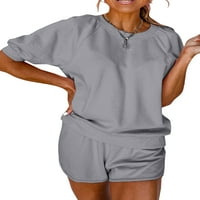 Niveeer Women Baggy Tops i kratke hlače TrackSit Ladees Loase FIT noćni odjeća za vrat Joggers pola