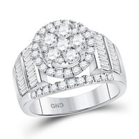 14k bijeli zlatni okrugli dijamantni prsten za brisanje za brisanje 1- cttw