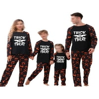 LUMENTO Žene Muška djeca Halloween PJ setovi Ghost Print Sleep Bawer Porodica s dugim rukavima Porodica