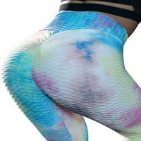 Avamo Žene Stretch Trkeni kompresijski tajica Scrounch Butch Podizanje joge Workout Fitness Tie Dye