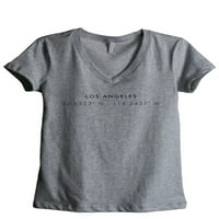 Los Angeles koordinate za ženska moda opuštena majica s V-izrezom TEE CHARCOAL Grey 2x-Large