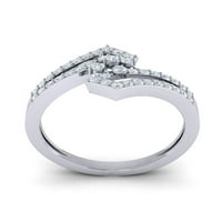 0.5carat okrugli rez Diamond Fancy Fancy Desni ručni prsten sa čvrstim 10k Gold GH SI1