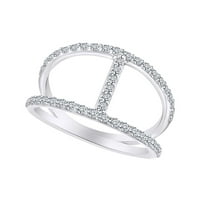 0. Carat okrugli rez bijeli prirodni dijamantski modni godišnjica vjenčani prsten za vjenčanje u 14k
