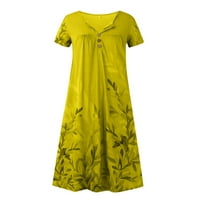 Clearsance Ljetne haljine za žene tiskane okrugli izrez A-line srednje dužine casual haljina kratkih