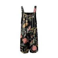 Posteljine hlače Žene ljetne cvjetne printere Retro Radne kratke hlače sa džepovima prevelikiju troskop,