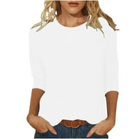 Taqqpue ženske majice za rukav casual crewneck tunic na vrhu majice s dugim rukavima udobne labave bluze