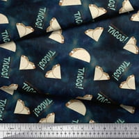 SOIMOI plavi pamučni voil tkanini Tekst i tacos Korpo dekor Tkanina od tiskanog dvorišta