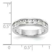 Čvrsta 14k bijelo zlato devet kamena dijamantskih kanala set vjenčanog vezenja prstena veličine 5