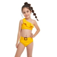 FESFESFES Plus Size kupaći kostim za žene roditelj-dječji ruffles Split dva kupaća kostim visokim strukom