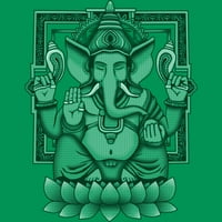 Lord Ganesh Halftone Juniors Kelly Green Graphic Tee - Dizajn ljudi m