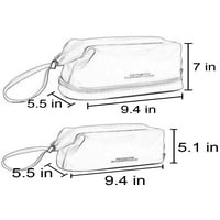 Avamo dame Kozmetički koferi Dvostruki sloj šminkeri Torba velikog kapaciteta toaletne vrećice sa patentnim kapacitetom Organizer Trup za prijenosni vlak Crni pojedinačni sloj