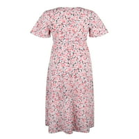 GRIANOOK WONE Ljetne haljine cvjetni print boemian Havaiian sandress casual haljina kratkih rukava Maxi