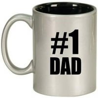 # Tata keramička kava čaj čaša srebrni crni poklon za tatu