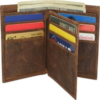 Marshal RFID blokiranje vatrenog boca reljefnog kožnog centra id zaklopka bifold novčanik za muškarce vintage smeđa