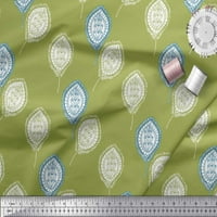 Soimoi Green baršunasti tkanini umjetnički lišće ispis tkanine sa dvorištem širom