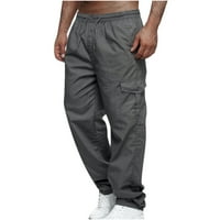 Gakvov teretni pantalone za muškarce Muškarci Solid Ležerne prilike višestruki džepovi Tether Priključak