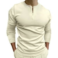 Muška majica Muški povremeni čvrsti patentni patentni patentni zatvarač bluza s dugim rukavima polos majice za muškarce