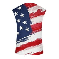 Dan neovisnosti prsluk za muškarce prevelike fit star Star Striped print bez rukava za bez rukava, majice