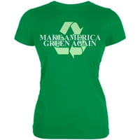 Napravite Ameriku Ponovo reciklirajte juniore meka majica irski zeleni LG