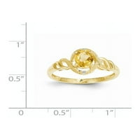 10K citrinski dijamantni prsten Diamond CTW. 0,02, GEM CTW.0.77
