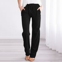 Akiihol Womenske radne pantalone plus veličina Ženska sitna klasična alure fit proporcionalna pant s elastičnim udobnim pojasom