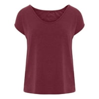 Žene plus veličina Žene Ležerne prilike V-izrez Puno boje, Ležerne majice Labavi fit Basic bluzu