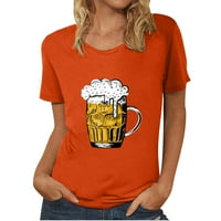 Majice Oktoberfest, ljetni vrhovi za žene Crewneck casual bluze, pivske špijune grafičke tees Basic
