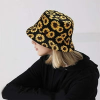 Slatka kašika Hat ribarski kape za žene, reverzibilno dvostruko nošenje-crne