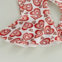 AUNAVEY KIDS DIODDLER Baby Girl Valentine Outfits Dukserice Sjeverna košulja vrhovi sa setom odjeće