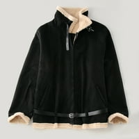 Muški zimski kaput plus veličina -fur 'rever ovratnik dugih rukava kožna jakna Vintage stil zgušnjava