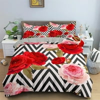 3D ružičasti posteljina posteljina posteljina pokrovi za prevlake za valentinovo tematske prekrivače sa jastučnicima, nema udobnosti