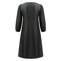 Miayilima Mini haljine za žene V-izrez Trokrevetna rukav elastična mini haljina u obliku modne haljine