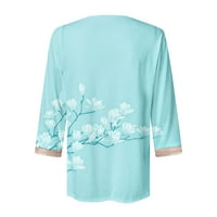 Uheoun CACT V izrez majica za žene, ljetne žene Flowy rukave TEES TOP Ležerne majice Bluza Goss Clearence