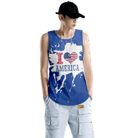 Četvrti jul Meška košulja Tee Američka zastava SAD Zastava 4. srpnja Eagle bez rukava majica za majice