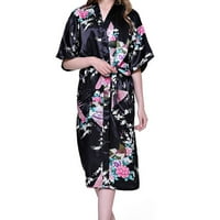 IOPQO donje rublje za žene Žene Kukinja Peacock Kimono duga oblačenje haljine japanske haljine crna