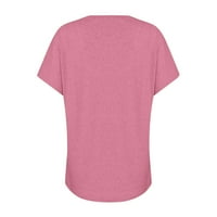 Ženski vrhovi za čišćenje ispod $ Velike veličine V-izrez bluza Čvrsti casual majica kratkih rukava
