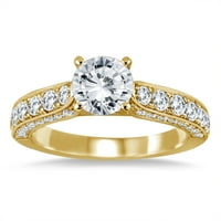 Ženska AGS certificirana Carat TW Diamond Ring u 14k žuto zlato