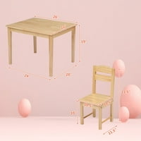 TCBosik Dječji drveni stol i stolica Set Pine -66 * 56 *