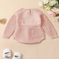 Wassery Baby Girls Knit Rompers Cvjetni print Crew Crt Drv dugih rukava Oncees Onceence Fall ShopSuits