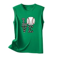 Baseball MOM tenkovi za žene okrugli vrat tiskani majica bez rukava casual labavi FIT Ljetni bluzni