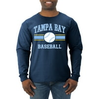 Divlji Bobby Grad Tampa Bay Baseball Fantasy Fan Sports Muška majica dugih rukava, Vintage Heather Navty,