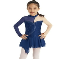 Dječje djevojke mrežice dugih rukava šifon balet Leotard figura klizanje plesne haljine